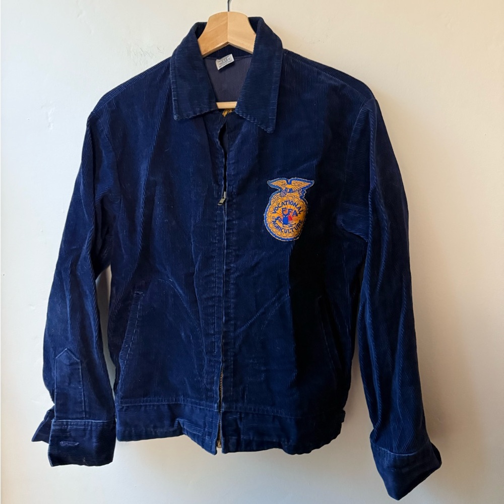 Vintage FFA Jacket, Blue Corduroy, Small